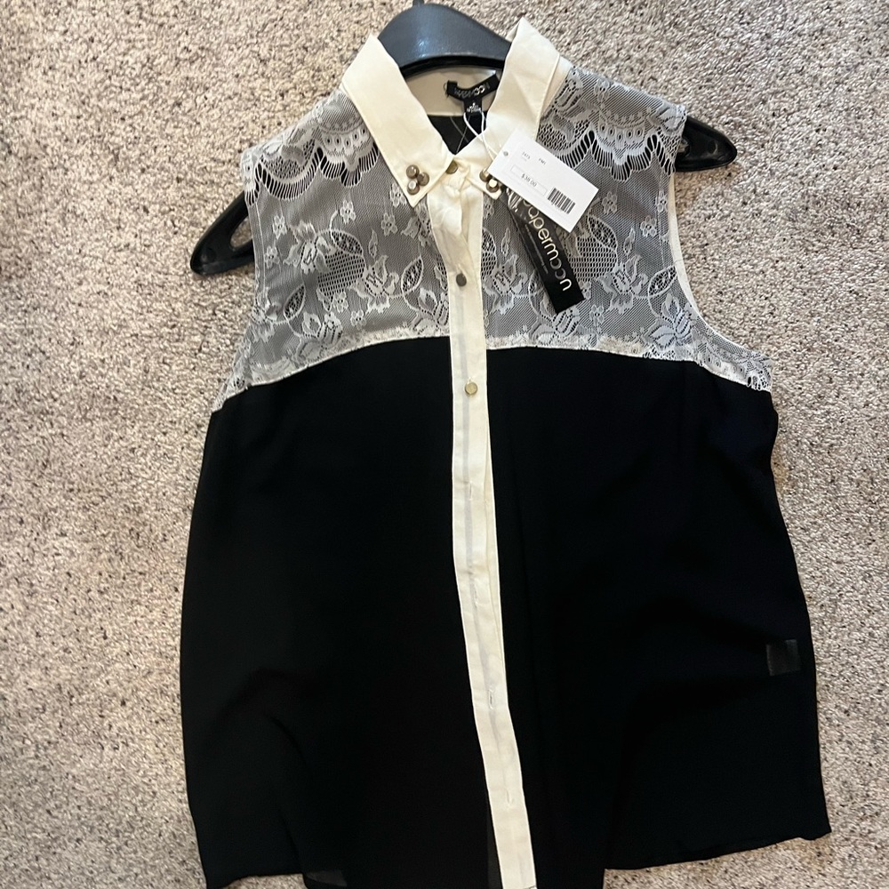 Sheer button up top